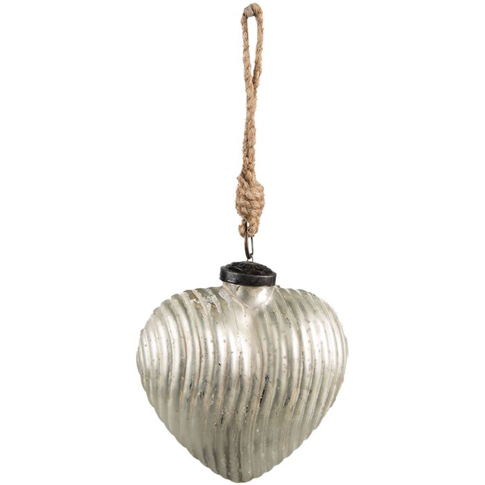Clayre & Eef 6GL3879 Bola de Navidad 11x5x12 cm Bola de Navidad Plateada