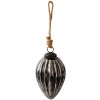 Clayre & Eef 6GL3920 Bola de Navidad Ø 7x12 cm Negra - Plateada