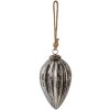 Clayre & Eef 6GL3921 Bola de Navidad Ø 9x17 cm Negra - Plateada