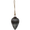 Clayre & Eef 6GL3926 Bola de Navidad Ø 9x14 cm Negra - Plateada