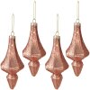 Clayre & Eef 6GL3935 Adornos para el árbol de Navidad Ø 6x15 cm (set de 4) Rosa