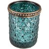 Clayre & Eef 6GL3999 Portacandelitas Ø 6x6 cm Portavelas de vidrio turquesa