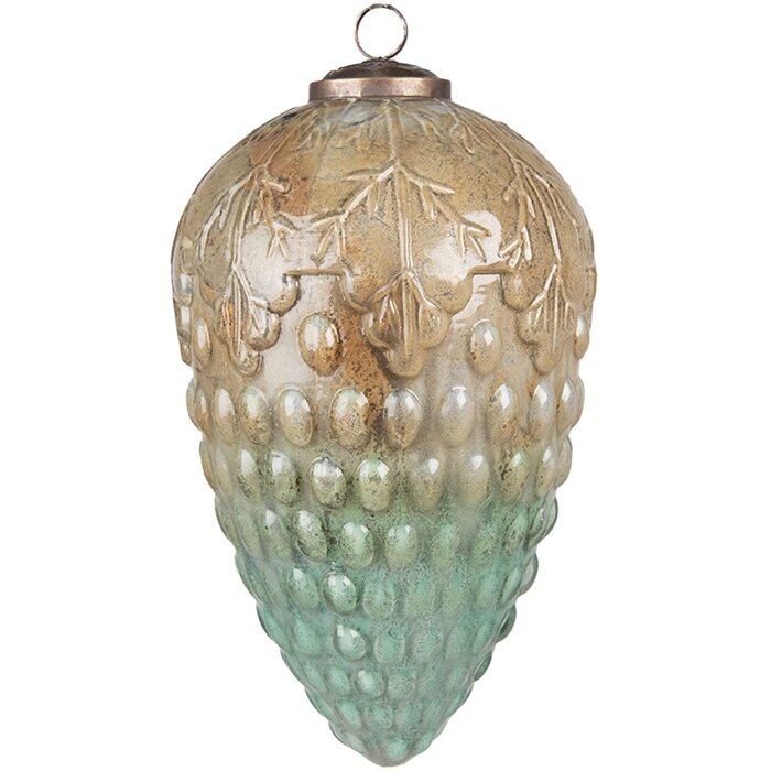 Clayre & Eef 6GL4046 Bola de Navidad Ø 11x20 cm Turquesa