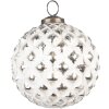 Clayre & Eef 6GL4047 Adorno de Navidad Ø 10x10 cm Blanco - Plateado