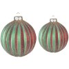 Clayre & Eef 6GL4115 Adornos para el árbol de Navidad Ø 10x10 - Ø 8x8 cm (Lote de 2) Rojo - Verde