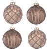 Clayre & Eef 6GL4144 Adornos para el árbol de Navidad Ø 8x8 cm (set de 4) Marrón