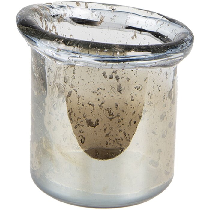 Clayre & Eef 6GL4280 Portacandelitas Ø 10x9 cm Portavelas de vidrio verde