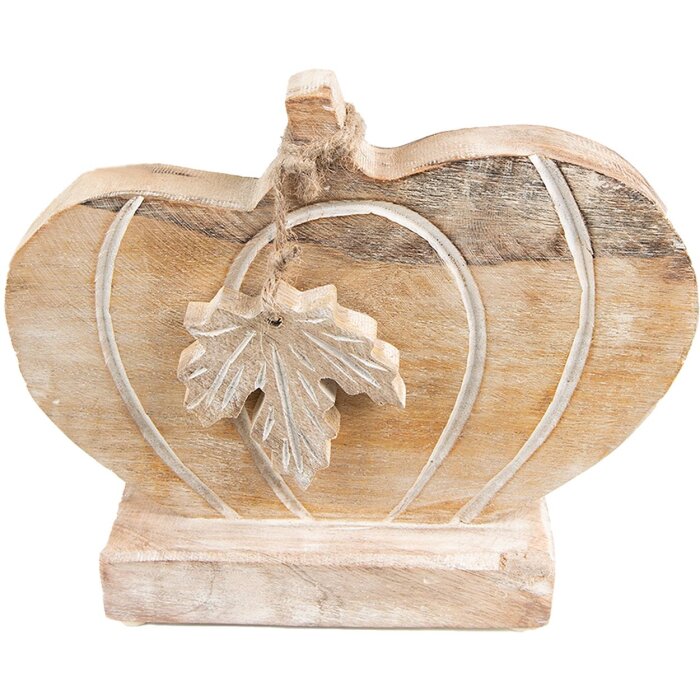 Clayre & Eef 6H2244 Decoración Calabaza 29x6x22 cm Marrón - Blanco