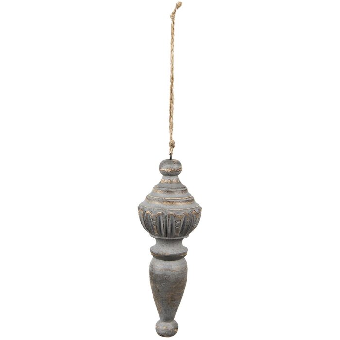 Clayre & Eef 6H2287 Adorno Decoración Ø 7x19 cm Gris - Marrón Colgante