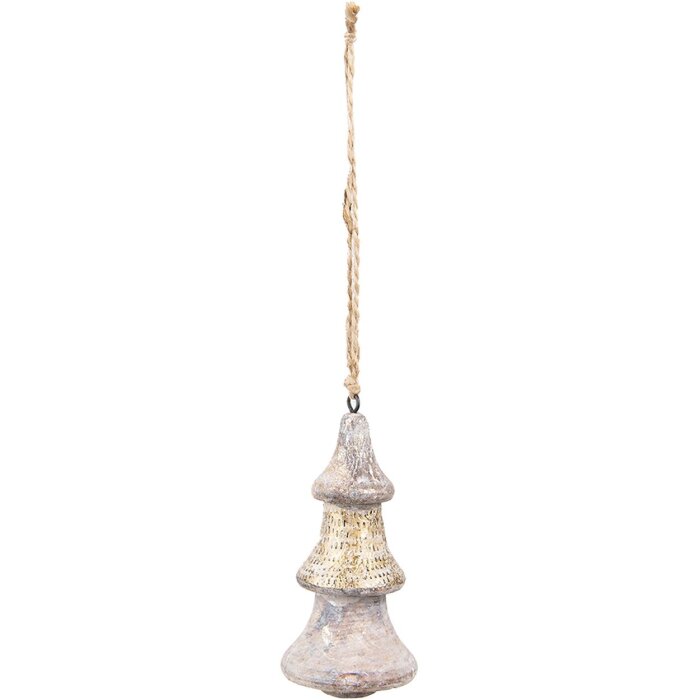 Clayre & Eef 6H2296 Decoración Árbol de Navidad Ø 6x13 cm Colgante color oro