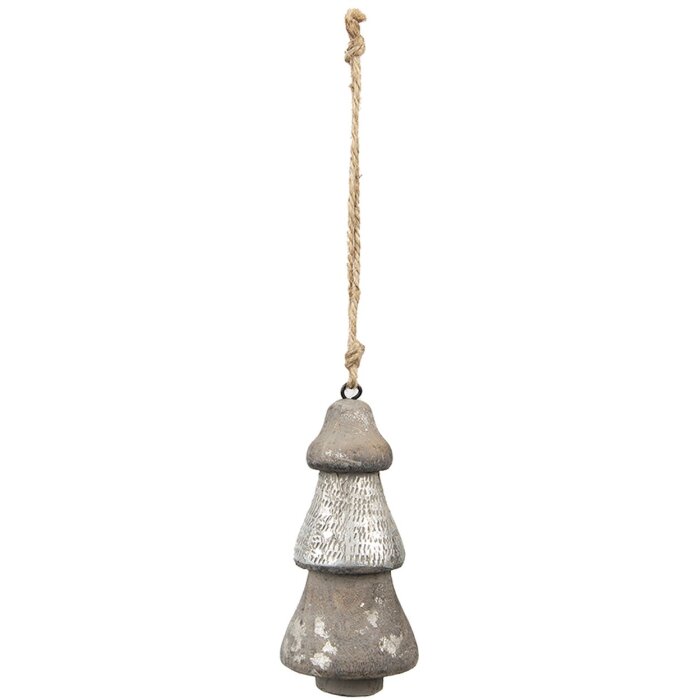 Clayre & Eef 6H2297 Decoración Árbol de Navidad Ø 6x13 cm Colgante color plata