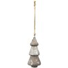 Clayre & Eef 6H2297 Decoración Árbol de Navidad Ø 6x13 cm Colgante color plata