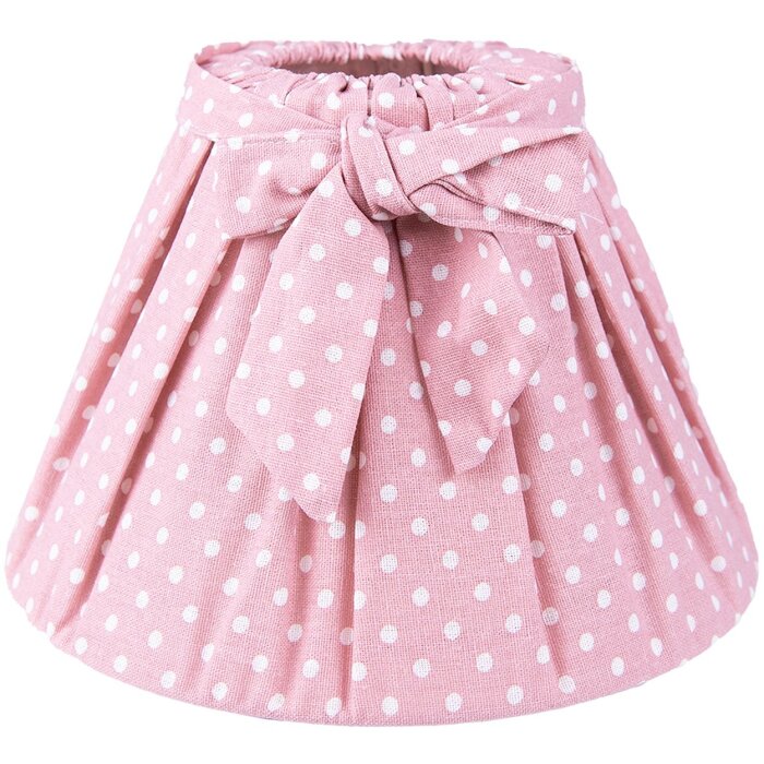 Clayre & Eef 6LAK0540L Pantalla Ø 25x16 cm - E27 Rosa - Blanca