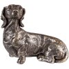 Clayre & Eef 6PR3645 Decoración Estatua Perro (Teckel) 27x15x23 cm Plateada
