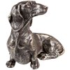 Clayre & Eef 6PR3645 Decoración Estatua Perro (Teckel) 27x15x23 cm Plateada