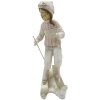 Clayre & Eef 6PR3646 Decoración Niño en Esquí 12x8x19 cm Rosa - Blanco