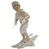 Clayre & Eef 6PR3647 Decoración Niño en Esquí 12x8x19 cm Rosa - Blanco