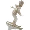 Clayre & Eef 6PR3647 Decoración Niño en Esquí 12x8x19 cm Rosa - Blanco