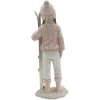 Clayre & Eef 6PR3649 Decoración Niño con Esquí 9x7x21 cm Rosa - Blanco