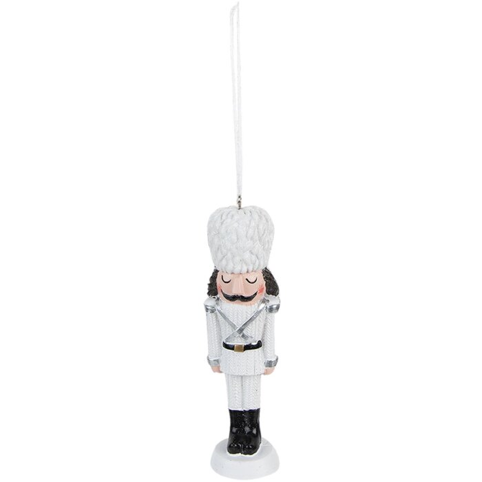 Clayre & Eef 6PR3679 Decoración Colgante Cascanueces 4x3x13 cm Blanco