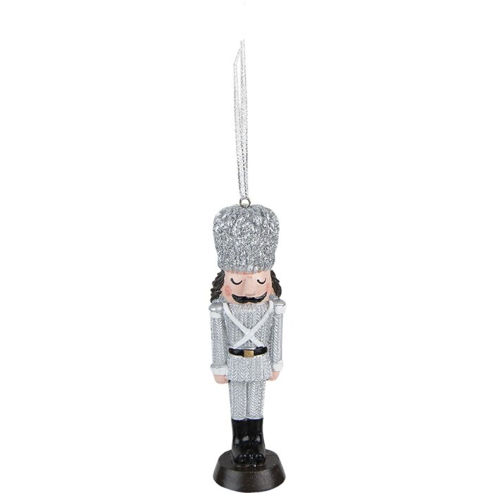 Clayre & Eef 6PR3680 Decoración Colgante Cascanueces 4x3x13 cm Color plata