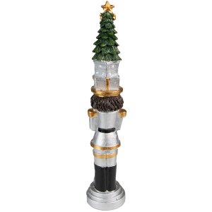 Clayre & Eef 6PR3706 Decoración Cascanueces 5x5x25 cm Color plata