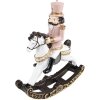 Clayre & Eef 6PR3712 Decoración Cascanueces en Caballo Mecedora 15x5x18 cm Rosa