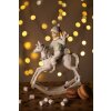 Clayre & Eef 6PR4791 Decoración Niño en caballo balancín 14x7x20 cm Beige