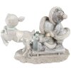 Clayre & Eef 6PR4813 Decoración Niños en trineo 16x7x12 cm Color plata
