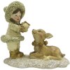 Clayre & Eef 6PR4821 Decoración Niño con Ciervo 12x6x12 cm Color Dorado