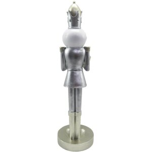 Clayre & Eef 6PR4827 Decoración Cascanueces 14x11x40 cm Plateado - Blanco