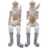 Clayre & Eef 6PR4845 Decoración Cascanueces (Juego de 2) 6x6x12-21 cm Rosa - Blanco