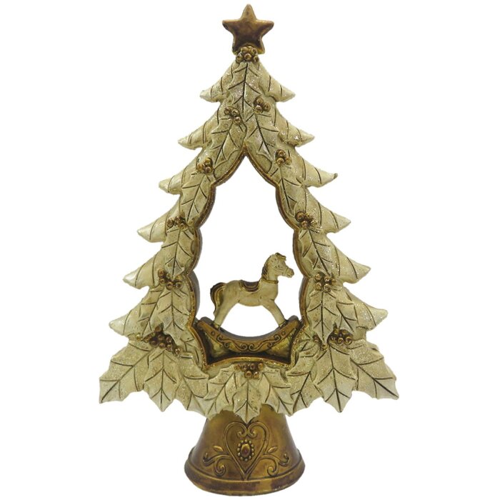Clayre & Eef 6PR4871 Decoración Árbol de Navidad 13x5x20 cm Beige