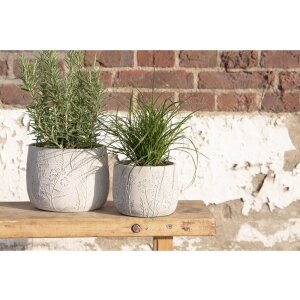 Clayre & Eef 6TE0403S Maceta Ø 14x11 cm Gris - Beige
