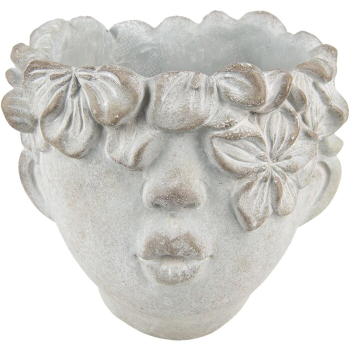 Clayre & Eef 6TE0418L Macetero 20x18x18 cm Gris - Beige