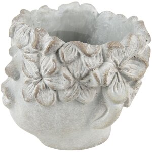 Clayre & Eef 6TE0418L Macetero 20x18x18 cm Gris - Beige