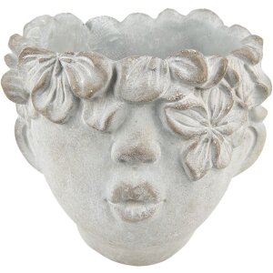 Clayre & Eef 6TE0418S Maceta 12x9x10 cm Gris - Beige
