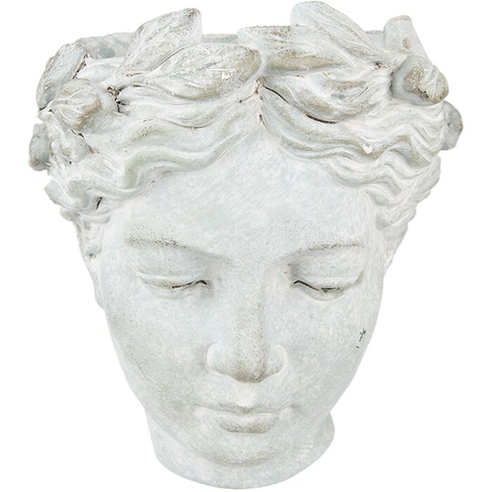 Clayre & Eef 6TE0421 Maceta Cabeza 17x13x21 cm Beige