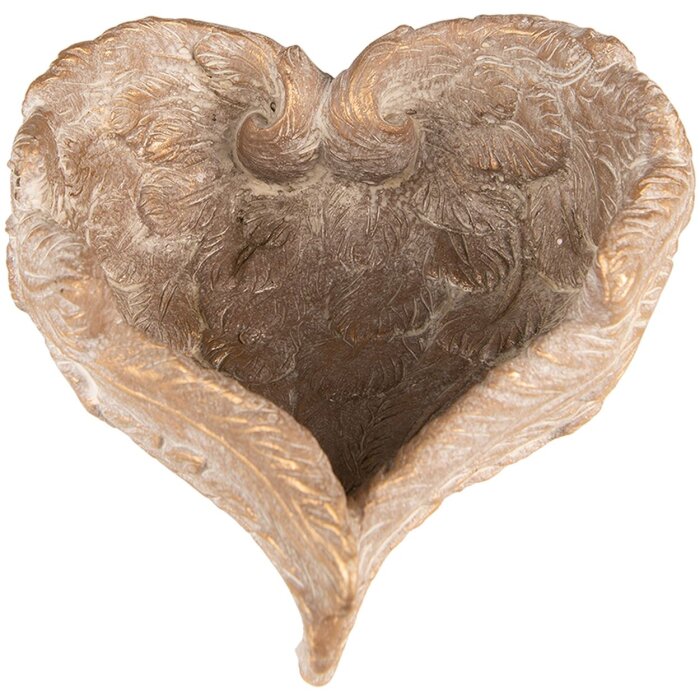 Clayre & Eef 6TE0436 Maceta corazón 23x25x10 cm Color oro