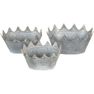 Clayre & Eef Decoración Jardinera (3 piezas) 40x27x19 -34x23x18-29x22x16 cm