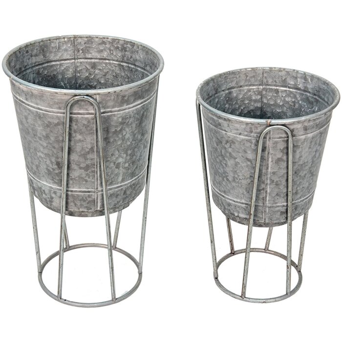 Clayre & Eef 6Y4883 Decoración Jardinera Ø 35x31-87 - Ø 31x27-76 cm