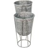 Clayre & Eef 6Y4883 Decoración Jardinera Ø 35x31-87 - Ø 31x27-76 cm