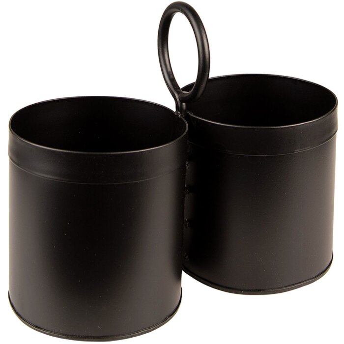Clayre & Eef 6Y4943 Portacubiertos 22x11x21 cm Negro