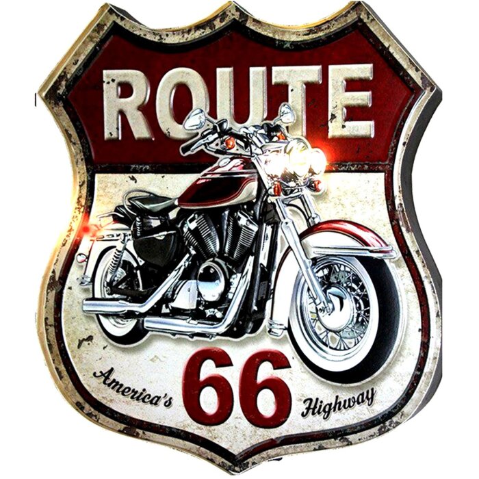 Clayre & Eef 6Y5002 Señal de texto 30x1x35 cm Ruta 66