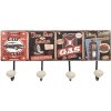 Clayre & Eef 6Y5012 Perchero 40x7x18 cm Rojo - Negro