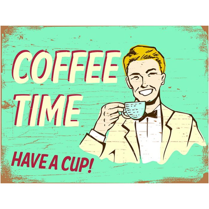 Clayre & Eef 6Y5051 Letrero de texto 33x1x25 cm Green Coffee Time