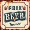 Clayre & Eef 6Y5055 Cartel Texto 30x1x30 cm Marrón - Beige Cerveza Gratis