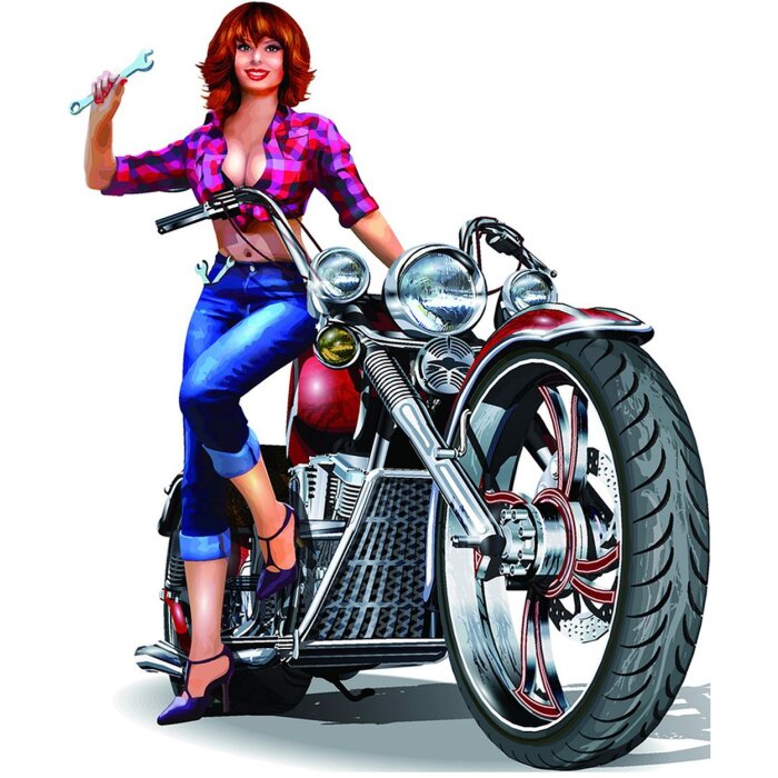 Clayre & Eef 6Y5058 Letrero de texto 60x1x50 cm Azul Motocicleta