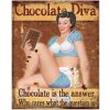 Clayre & Eef 6Y5100 Señal de texto 20x1x25 cm Marrón Chocolate Diva