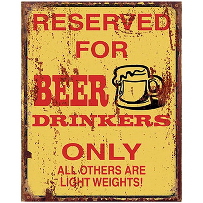 Clayre & Eef 6Y5112 Cartel texto 20x1x25 cm Cerveza Amarillo